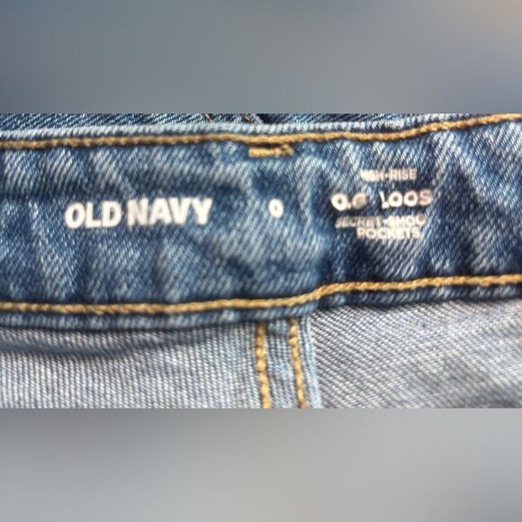 Old Navy Distressed High Rise OG Loose Fit 5 Pocket Women’s Jeans Size 0 EPC - Picture 4 of 4